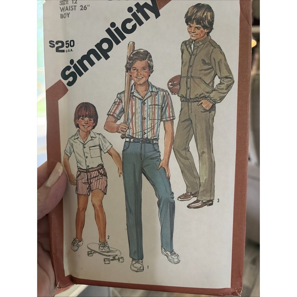 Vintage 1983 Boys Simplicity Sewing Pattern 5957 Size 12 Uncut Shirt Jacket Pant